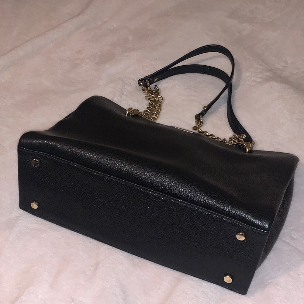 Kate Spade Black Leather Shoulder Bag with Gold Coloured Chain - Picture 5 of 7